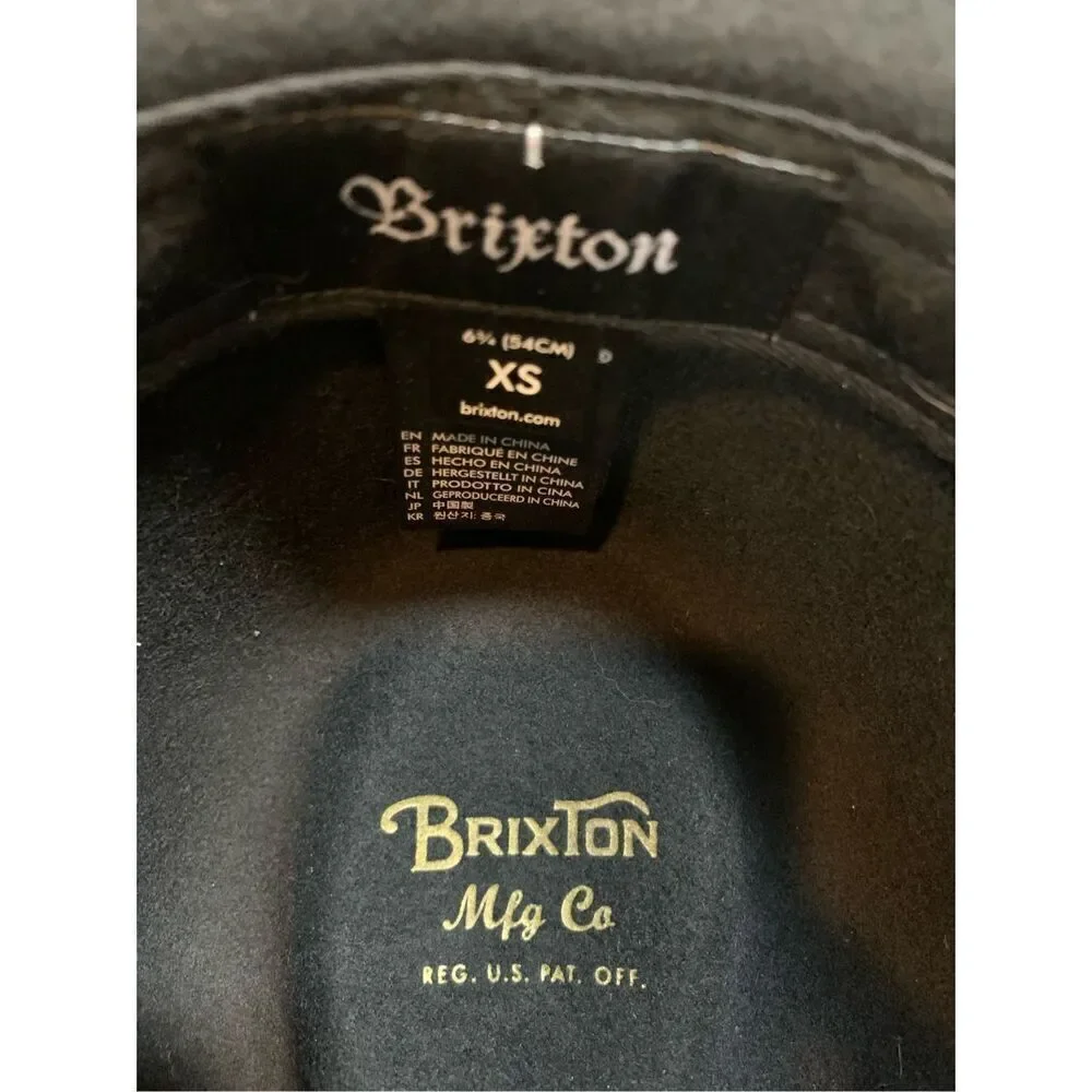 Brixton Wesley Fedora Hat Black size XS